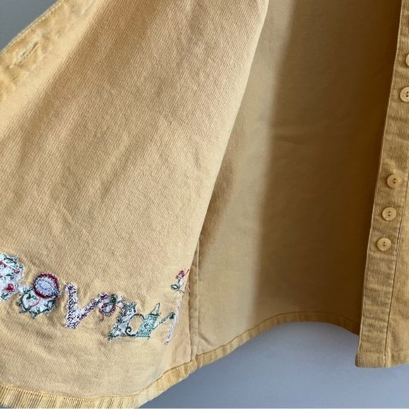 Christopher & Banks Embroidered Button Front Shirt Stretch Corduroy Size XL - Picture 8 of 15